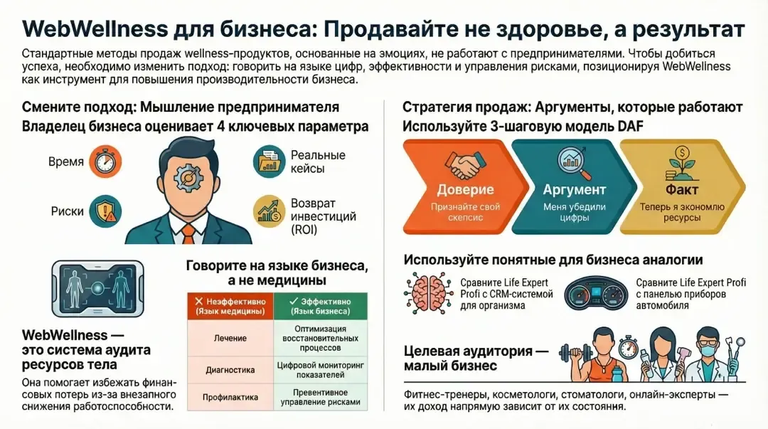 Инфографика: WebWellness для бизнеса -продавайте не здоровье, а результат